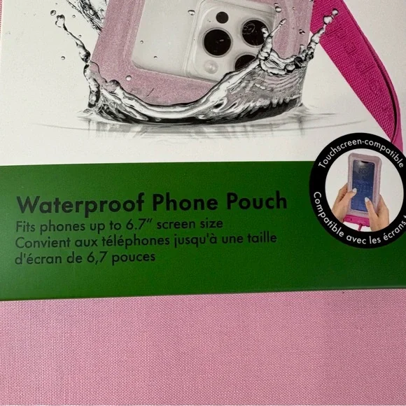 Kate Spade Pink Sparkle Waterproof Phone Pouch NWT